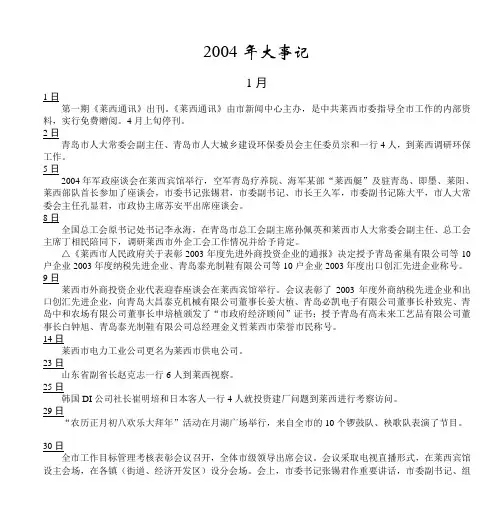 2004年大事记DOC