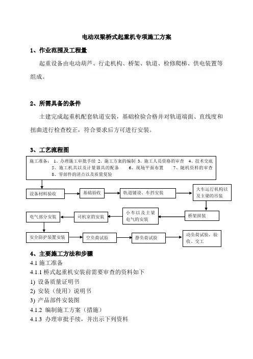 电动双梁桥式起重机专项施工方案