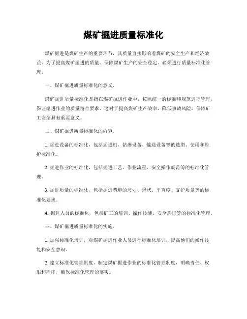 煤矿掘进质量标准化