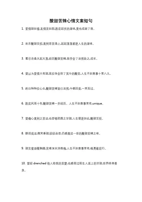 酸甜苦辣心情文案短句