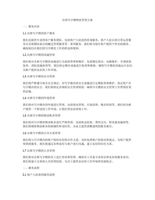 出租写字楼物业管理方案