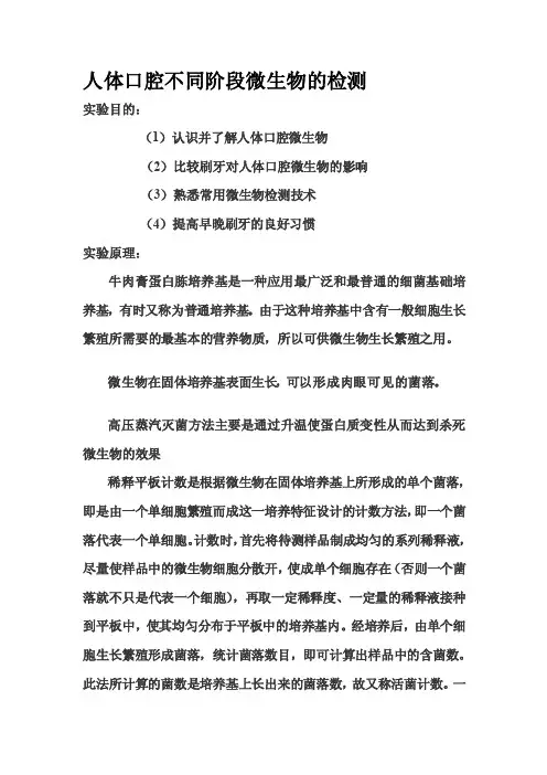 [讲解]人体口腔细菌的检测