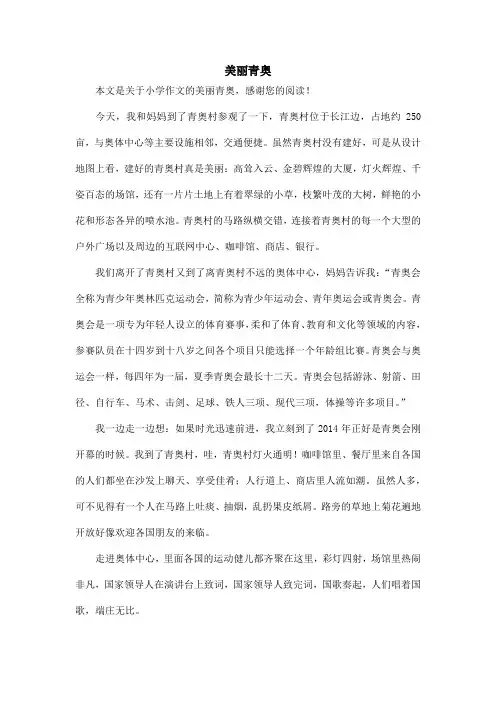 美丽青奥_小学作文