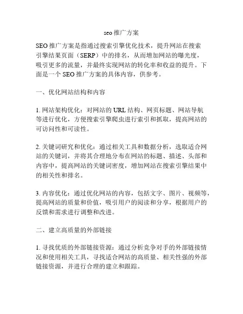 seo推广方案