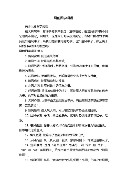 关于风的四字词语