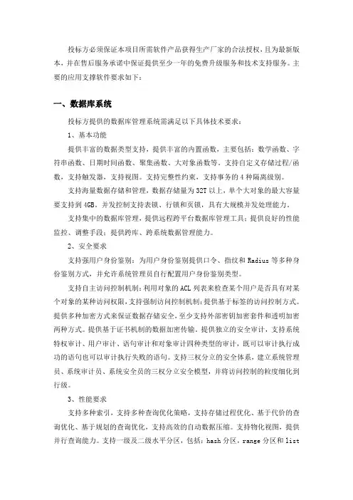 应用中间件要求