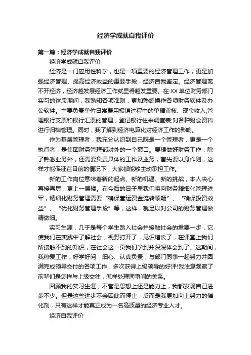 经济学成就自我评价