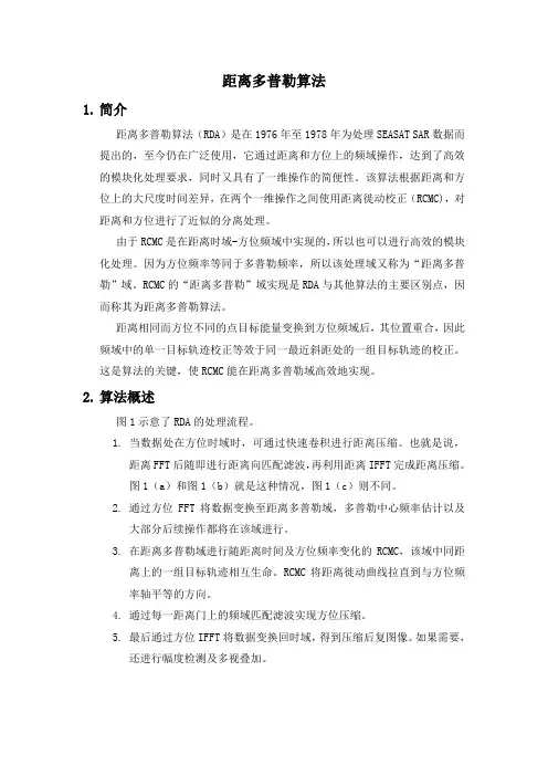 两种合成孔径成像算法介绍-RDA、CSA