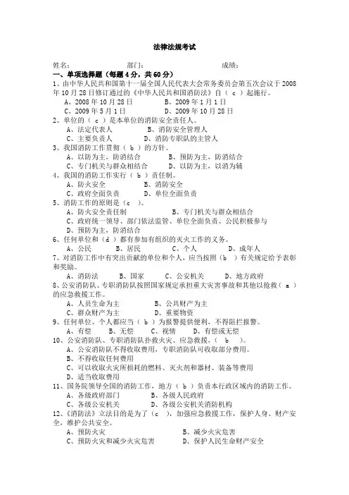 消防法考试