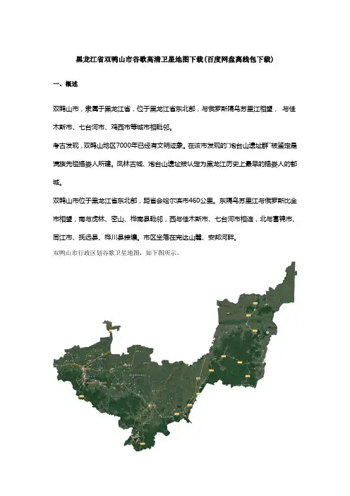 黑龙江省双鸭山市谷歌高清卫星地图下载(百度网盘下载)