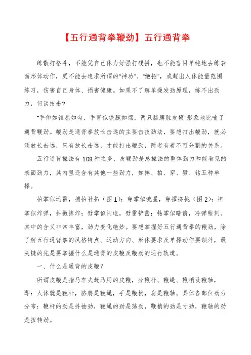 【五行通背拳鞭劲】五行通背拳