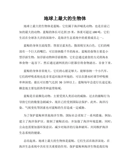 地球上最大的生物体
