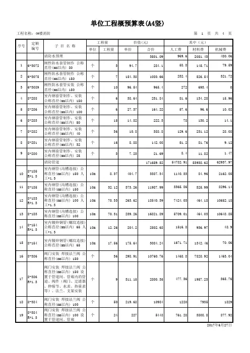 消防工程预算书