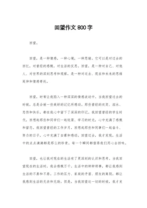 回望作文800字