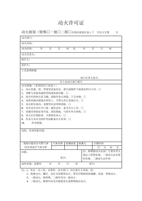 动火证