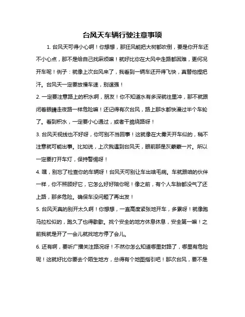 台风天车辆行驶注意事项