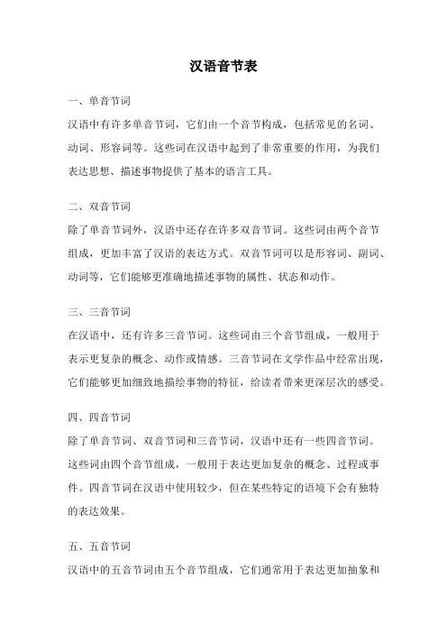 汉语音节表