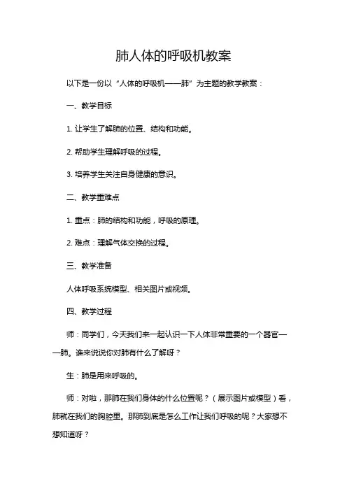 肺人体的呼吸机教案