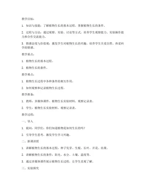小讲课教案模板范文