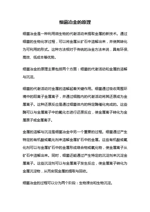 细菌冶金的原理