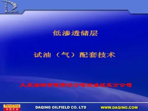 低渗储层试油试采配套技术