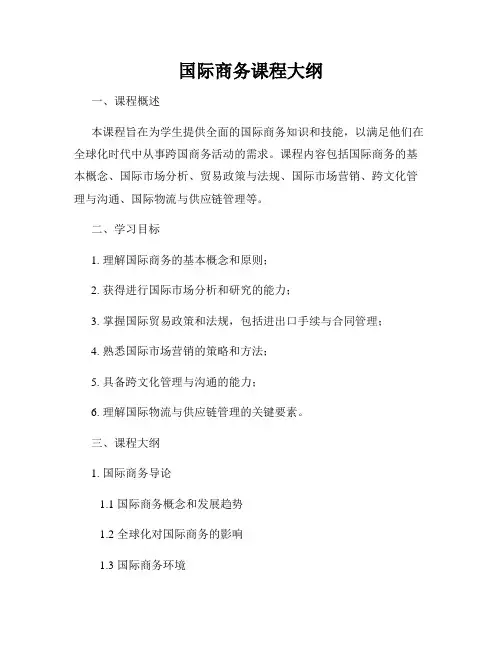 国际商务课程大纲