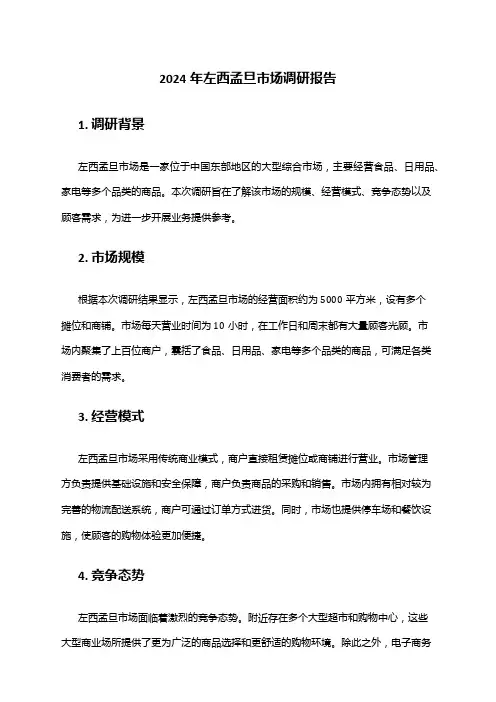 2024年左西孟旦市场调研报告