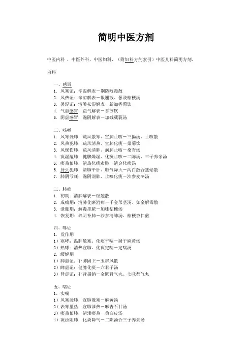 简明中医方剂