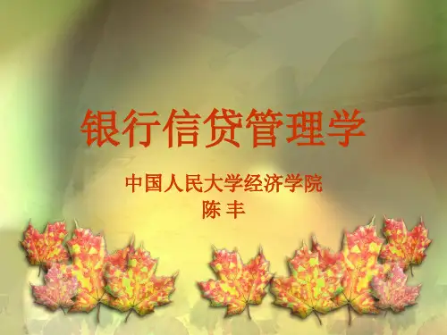 银行信贷管理学--自考教学