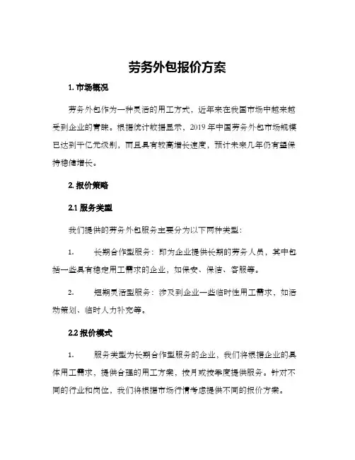 劳务外包报价方案