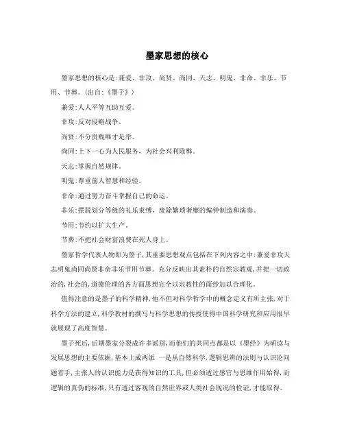 墨家思想的核心