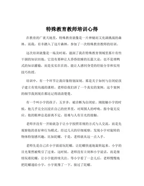 特殊教育教师培训心得