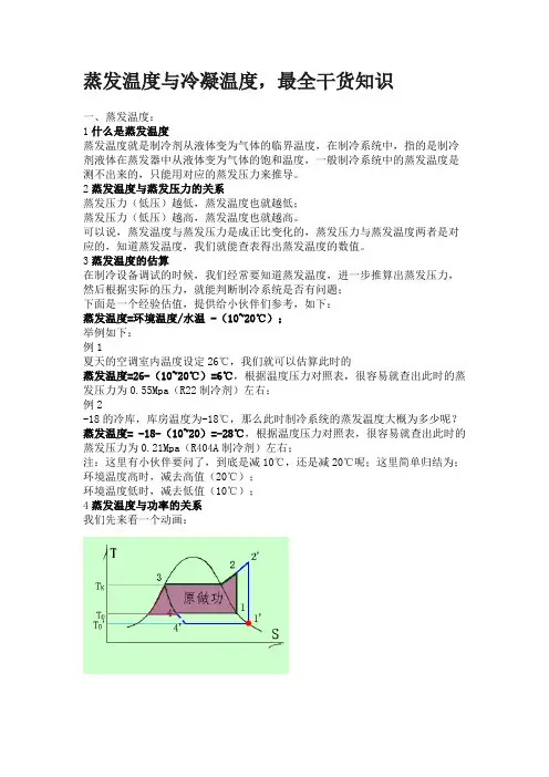蒸发温度与冷凝温度,最全干货知识 