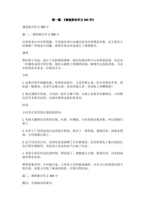 小河的调查报告500字