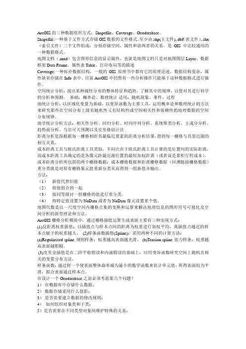 ArcGIS复习资料