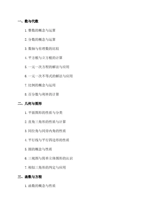 初中八年级数学知识点