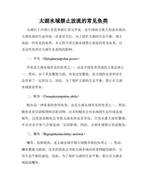 太湖水域禁止放流的常见鱼类
