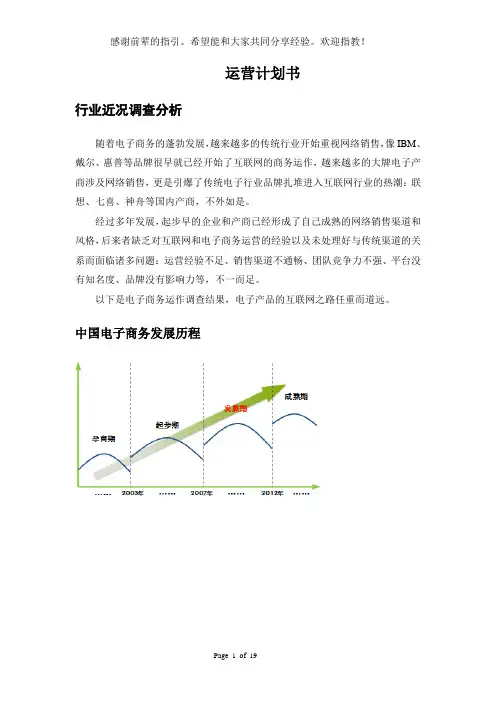 电子商务平台运营计划书