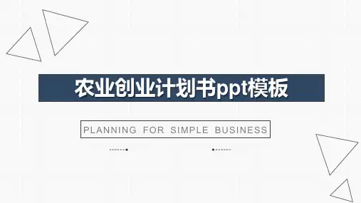 农业创业计划书ppt模板