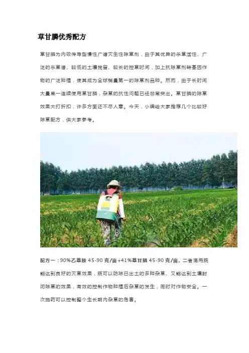草甘膦优秀配方