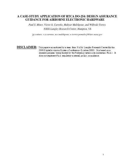 DESIGN ASSURANCE GUIDANCE FOR AIRBORNE ELECTRONIC HARDWARE