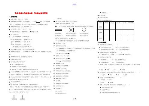 八年级物理下册 第六章 力和机械复习资料 沪粤版