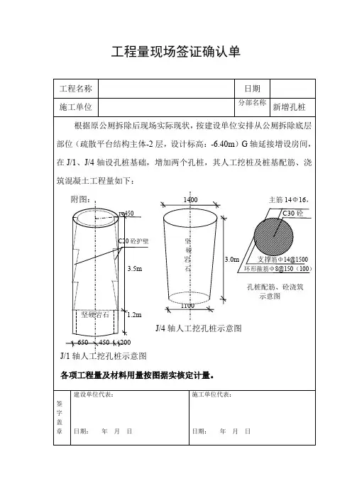 工程量现场签证确认单
