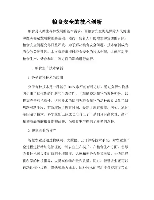 粮食安全的技术创新