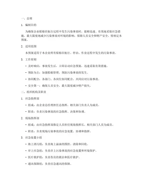 企业船舶污染事故应急预案