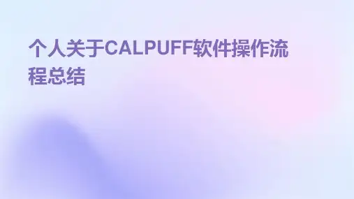 个人关于CALPUFF软件操作流程总结