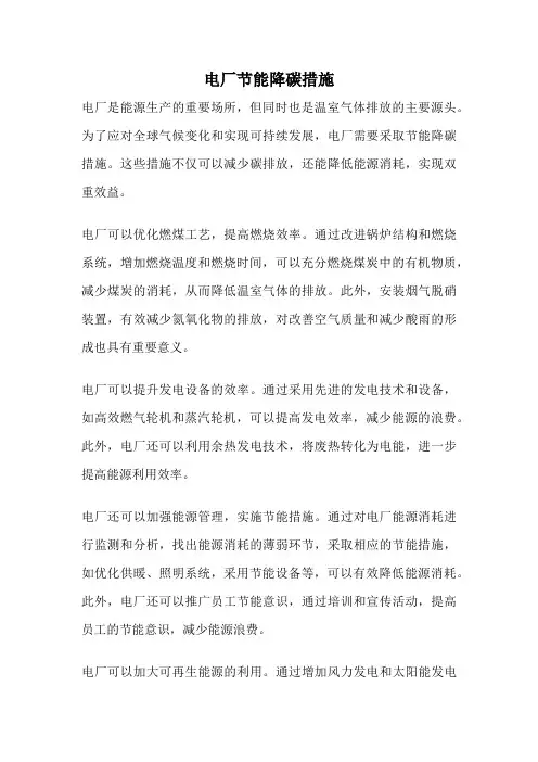 电厂节能降碳措施