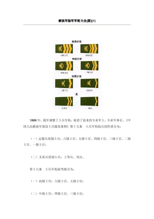 解放军陆军军衔大全