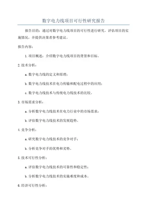 数字电力线项目可行性研究报告