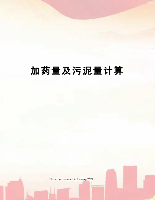 加药量及污泥量计算